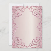 21. Geburtstagsblush Pink Glitzer Princess Einladung (Rückseite)