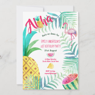 21 Geburtstagseinladungen im tropischen Ananas-Des Einladung