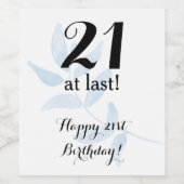 21. Geburtstagsfarbe Weinetikett (Einzelnes Label)