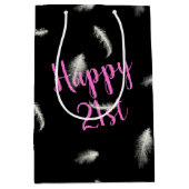 21. GeburtstagsFeathers Mittlere Geschenktasche Geschenktüte (Vorderseite)