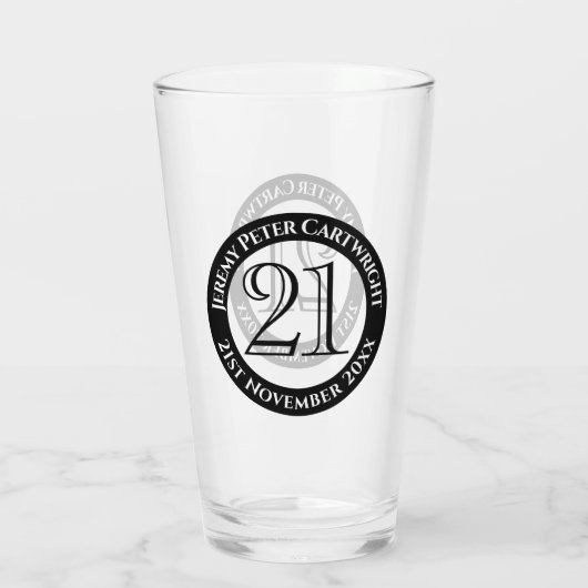 21. Geburtstagsfeier Glas (Rückseite)