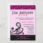 21. Geburtstagsfeier - Hot Pink Safari Einladung (Rückseite)