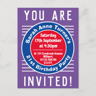 21. Geburtstagsfeier Party Einladung