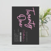 21. Geburtstagsfeier Party Einladung (Stehend Vorderseite)