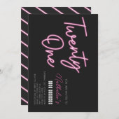 21. Geburtstagsfeier Party Einladung (Vorne/Hinten)