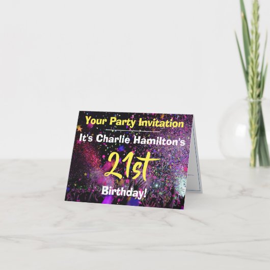 21. Geburtstagsfeier Party Einladung (Vorderseite)