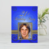 21. Geburtstagsfeier Party Einladung (Stehend Vorderseite)