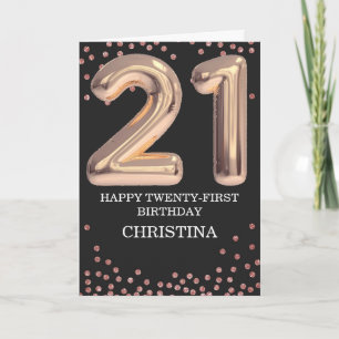 21. Geburtstagsfeier Rose Goldenes Mädchen Persona Karte