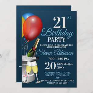 21. Geburtstagsfeier Sparkling Party Einladung