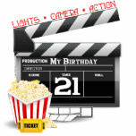 21. Geburtstagsfilm-Party<br><div class="desc">T - Shirt und Geschenke zum 21. Geburtstag zum Thema 21. Geburtstag Party. 21. Geburtstagsfilm-T - Shirt, Gastgeschenke, Karten, Briefmarke und 21. Film Geburtstagsparty Dekorationen mit Film Klapbrett, Popcorn und Film.</div>