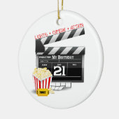 21. Geburtstagsfilm-Party Keramikornament (Links)