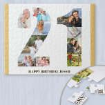 21. Geburtstagsfoto-Collage Neutral Number 21 Puzzle<br><div class="desc">Erstellen Sie Ihr eigenes Foto-Puzzle für ein einzigartiges 21. Geburtstagsgeschenk. Mit 10 benutzerdefinierten Fotos hat das Foto-Rätsel einen gelben Rahmen. Sie kann mit einem Namen und/oder einer kurzen Botschaft weiter personalisiert werden, die in der modernen Bronzetypografie geschrieben ist. Die Zahl 21 Foto Collage hat eine Vielzahl von Landschafts-, Quadrat- und...</div>