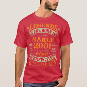 21. Geburtstagsgeschenke im März 2001 Geboren 21 Y T-Shirt