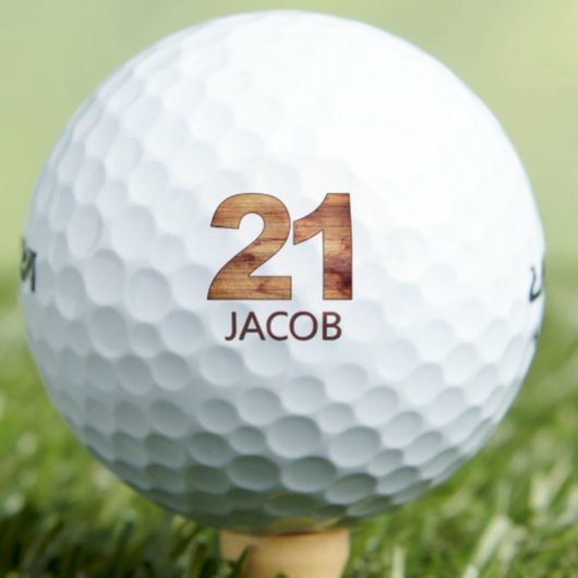 21. Geburtstagsgolfbälle 21 Jahre Golfer Holzgesch Golfball