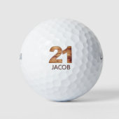 21. Geburtstagsgolfbälle 21 Jahre Golfer Holzgesch Golfball (Vorderseite)