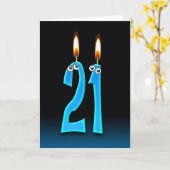 21. Geburtstagskandle mit Augapfel Karte (Gelbe Blume)