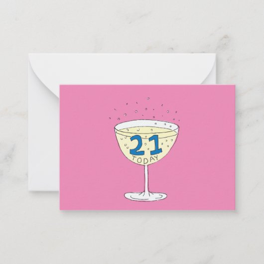21. Geburtstagskarte 21 Heute Mitteilungskarte (Vorderseite)