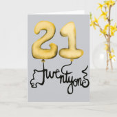 21. Geburtstagskarte Balloon Karte (Gelbe Blume)