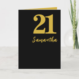 21. Geburtstagskarte, Black and Gold Elegant Card Ankündigung