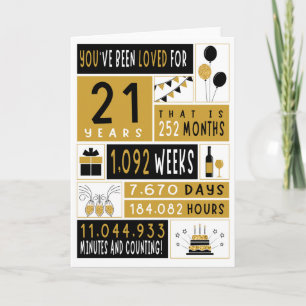21. Geburtstagskarte, Grußkarte, Geschenkkarte Karte