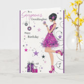 21. Geburtstagskarte Lila Karte (Gelbe Blume)