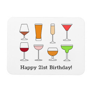 21. Geburtstagskarte Magnet