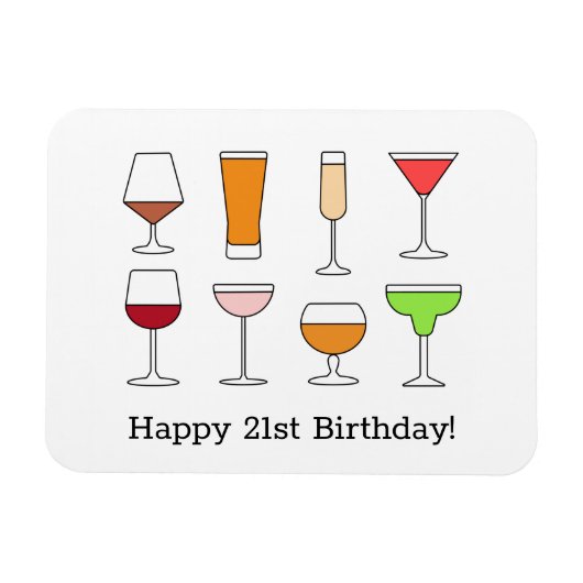 21. Geburtstagskarte Magnet (Horizontal)