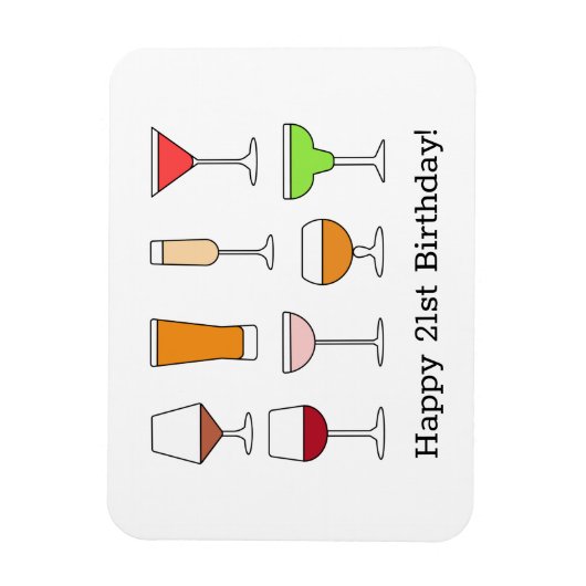 21. Geburtstagskarte Magnet (Vertikal)