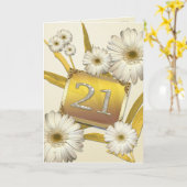 21. Geburtstagskarte mit Molsen. Karte (Gelbe Blume)