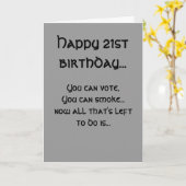 21. Geburtstagskarte Party Karte (Gelbe Blume)