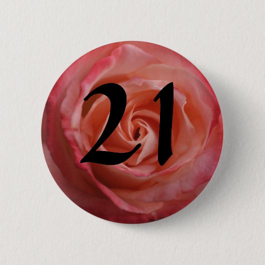 21. Geburtstagsknopf rosa Rosa Button (Vorderseite)