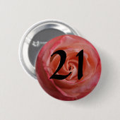 21. Geburtstagsknopf rosa Rosa Button (Vorne & Hinten)