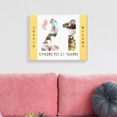 21. Geburtstagskollage Nr. 21 Neutral Leinwanddruck (Insitu (Wohnzimmer))