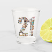 21. Geburtstagskollage Schnapsglas (Vorderseite)
