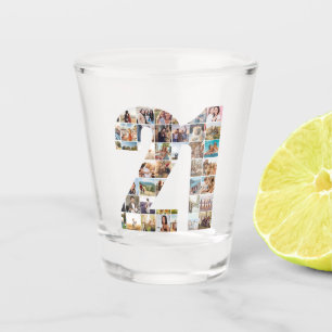 21. Geburtstagskollage Schnapsglas