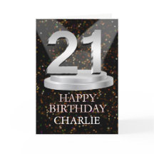 21. Geburtstagsleuchten Eine Namenskarte hinzufüge