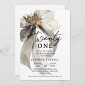 21. Geburtstagspartei Frauen Einladung (Vorne/Hinten)