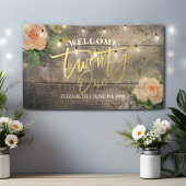 21. Geburtstagsparty Blume Banner