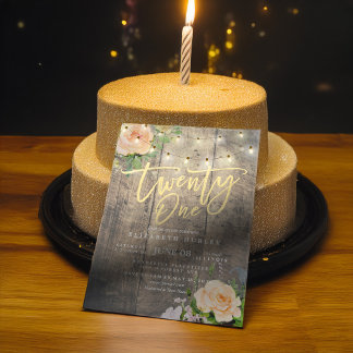21. Geburtstagsparty Blume Einladung