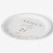 21. Geburtstagsparty personalisiert Pappteller (Schrägansicht)