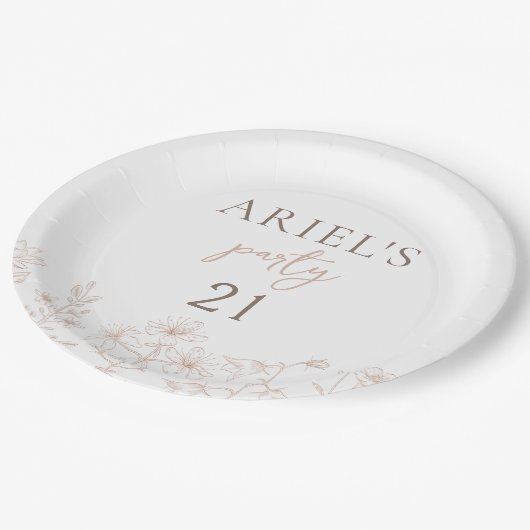 21. Geburtstagsparty personalisiert Pappteller (Schrägansicht)