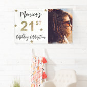 21. Geburtstagsstars Foto Gold Party Banner (Insitu)