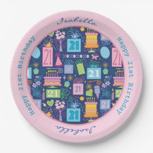 21. Geburtstagstorte Cupcake Gegenwart Individuell Pappteller