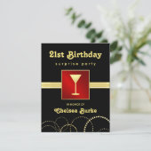 21. Geburtstagsüberraschung Party - jede Gelegenhe Einladung (Stehend Vorderseite)