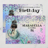 *~* 21 Glam Luxe Rainbow Mermaid Birthday Party Einladung (Vorne/Hinten)