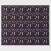 21 Glitzer Gold Birthday Wrapping Paper Geschenkpapier (Flach)