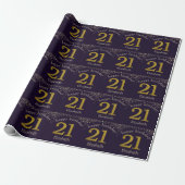 21 Glitzer Gold Birthday Wrapping Paper Geschenkpapier (Ungerollt)
