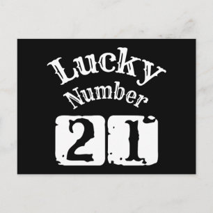 21 - Glückszahl 21 Glück Postkarte