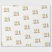 21 GOLD GLITZER NUMBER glamouröser funkelnd Geburt Geschenkpapier (Flach)