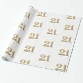 21 GOLD GLITZER NUMBER glamouröser funkelnd Geburt Geschenkpapier (Ungerollt)